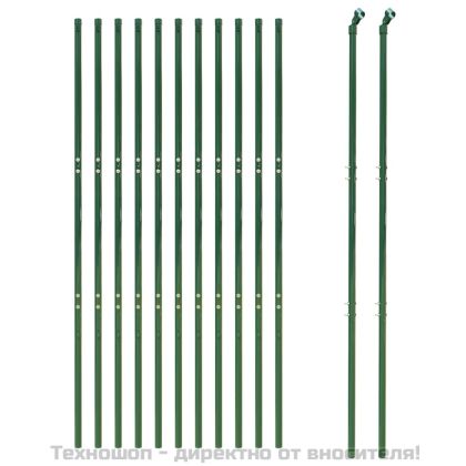 Ограда от телена мрежа зелена 2,2x25 м поцинкована стомана