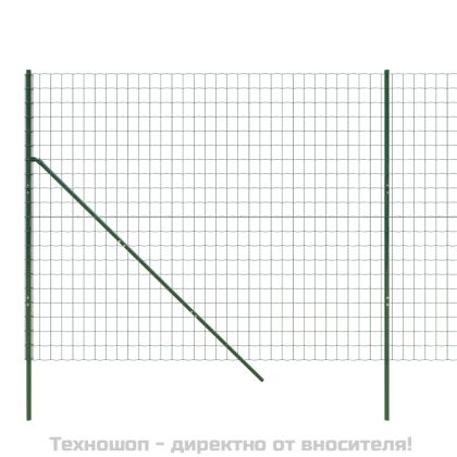 Ограда от телена мрежа зелена 2,2x25 м поцинкована стомана