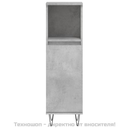 Комплект мебели за баня от 3 части бетонно сив инженерно дърво