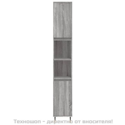 Комплект мебели за баня от 3 части сив сонома инженерно дърво