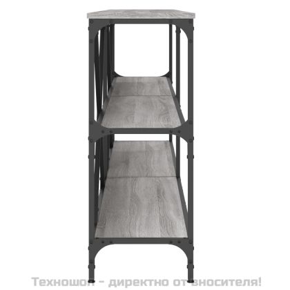 Конзолна маса сив сонома 200x30x75 см инженерно дърво и желязо