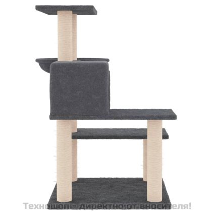 Котешко дърво със сизалени стълбове, тъмносиво, 82,5 см