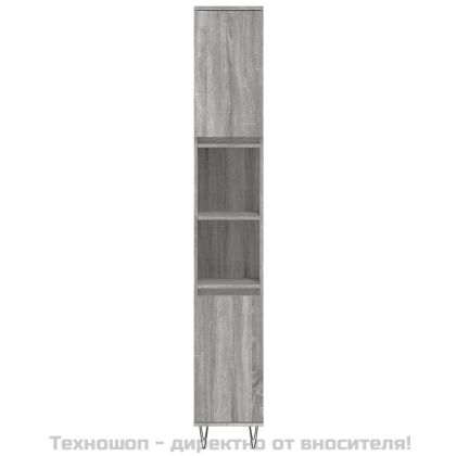 Комплект мебели за баня от 3 части сив сонома инженерно дърво