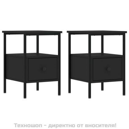 Нощни шкафчета 2 бр черни 34x36x50 см инженерно дърво