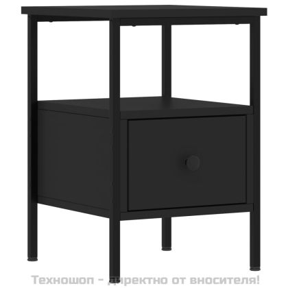 Нощни шкафчета 2 бр черни 34x36x50 см инженерно дърво