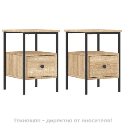 Нощни шкафчета 2 бр сонома дъб 34x36x50 см инженерно дърво