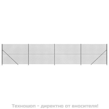 Плетена оградна мрежа с фланец, антрацит, 1,8x10 м