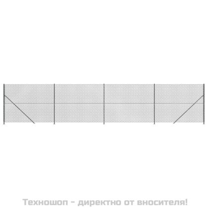 Плетена оградна мрежа с фланец, антрацит, 1,6x10 м