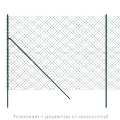 Плетена оградна мрежа, зелена, 2,2x10 м