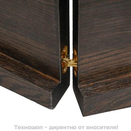 Стенен рафт тъмнокафяв 120x60x(2-4) см обработен масивен дъб