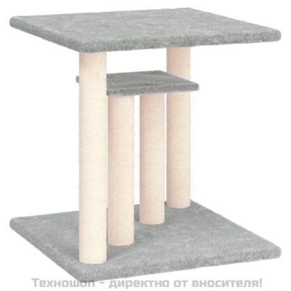Котешки драскалки с платформи, светлосив, 50 см