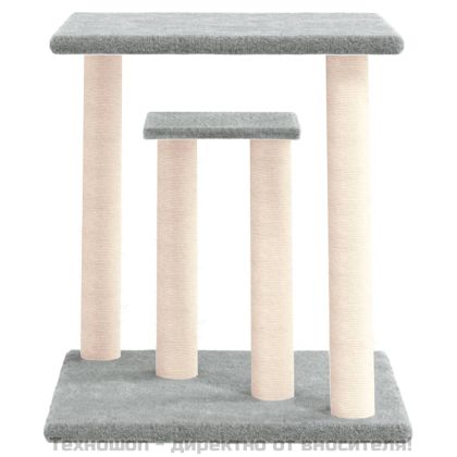 Котешки драскалки с платформи, светлосив, 50 см