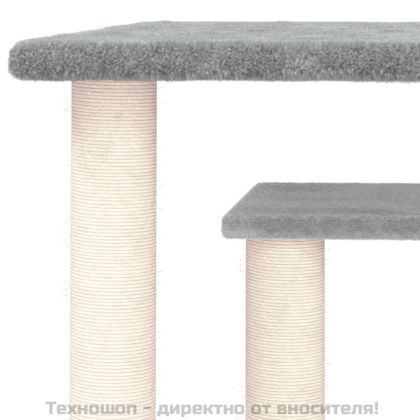 Котешки драскалки с платформи, светлосив, 50 см