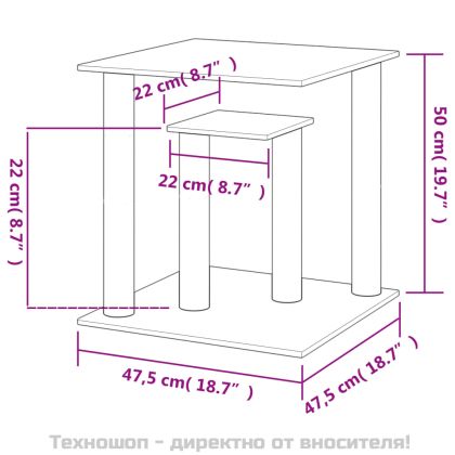 Котешки драскалки с платформи, светлосив, 50 см