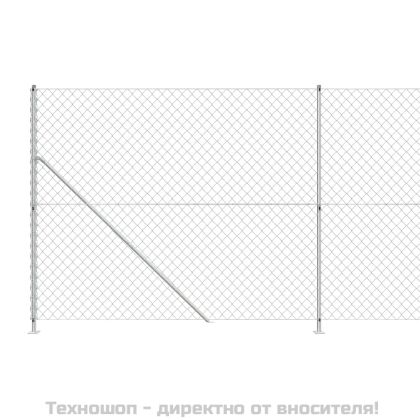Плетена оградна мрежа с фланец, сребриста, 1,6x25 м