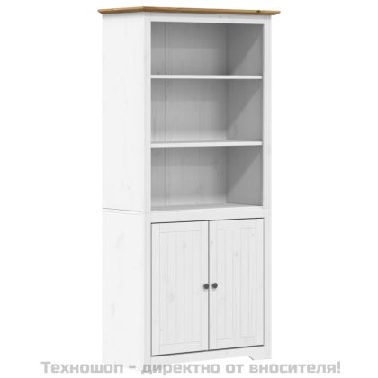 Етажерка за книги BODO бяло и кафяво 82x40x173 см бор масив