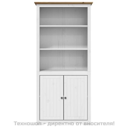 Етажерка за книги BODO бяло и кафяво 82x40x173 см бор масив