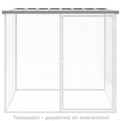 Кокошарник с покрив светлосив 103x98x90 см поцинкована стомана