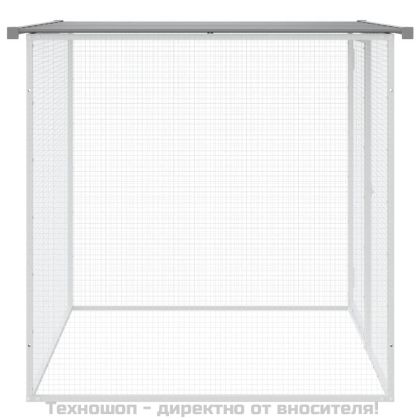 Кокошарник с покрив светлосив 103x98x90 см поцинкована стомана
