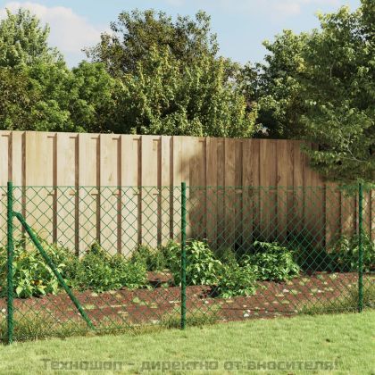 Плетена оградна мрежа, зелена, 1,1x10 м