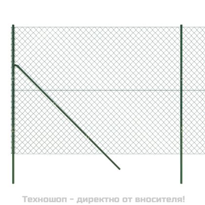 Плетена оградна мрежа, зелена, 1,6x10 м
