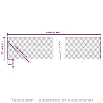 Плетена оградна мрежа, зелена, 1,6x25 м