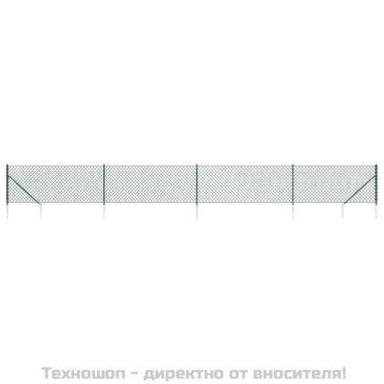 Плетена оградна мрежа с шипове, зелена, 1x10 м