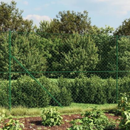 Плетена оградна мрежа с шипове, зелена, 1,4x10 м