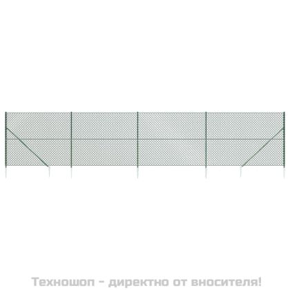 Плетена оградна мрежа с шипове, зелена, 1,4x10 м