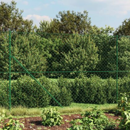 Плетена оградна мрежа с шипове, зелена, 1,6x10 м