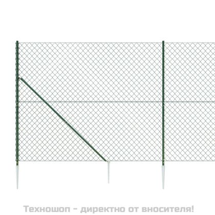 Плетена оградна мрежа с шипове, зелена, 1,6x10 м