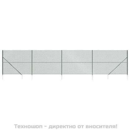 Плетена оградна мрежа с шипове, зелена, 2,2x10 м