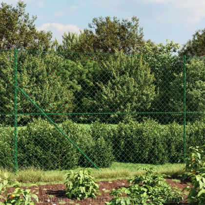 Плетена оградна мрежа с шипове, зелена, 1,4x25 м