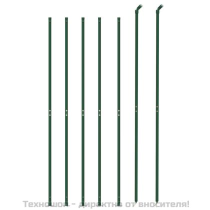 Плетена оградна мрежа с фланец, зелена, 1,6x10 м