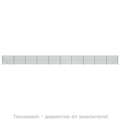 Плетена оградна мрежа с фланец, зелена, 1,8x25 м