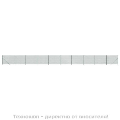 Плетена оградна мрежа с фланец, зелена, 2x25 м