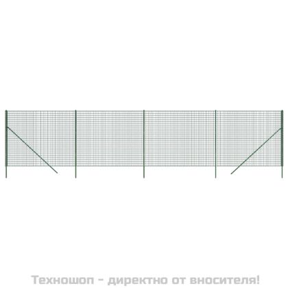 Ограда от телена мрежа зелена 1,8x10 м поцинкована стомана
