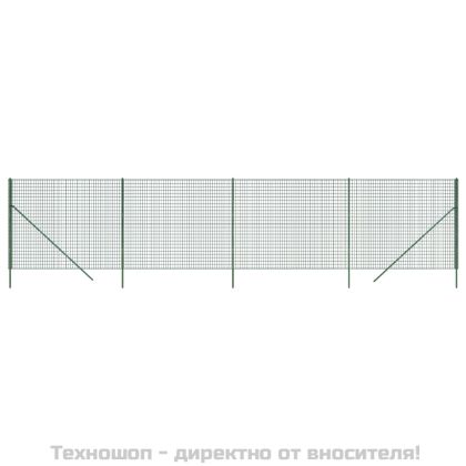 Ограда от телена мрежа зелена 2x10 м поцинкована стомана