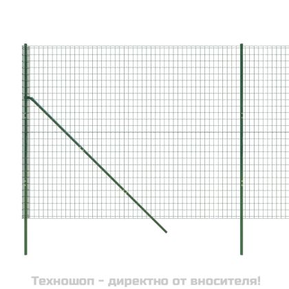 Ограда от телена мрежа зелена 2x10 м поцинкована стомана