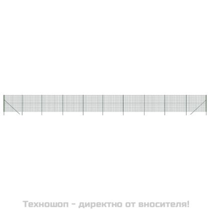 Ограда от телена мрежа зелена 2,2x25 м поцинкована стомана