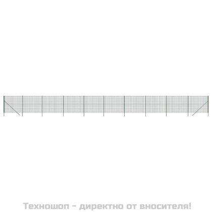 Ограда от телена мрежа зелена 2x25 м поцинкована стомана