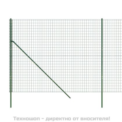 Ограда от телена мрежа зелена 2x25 м поцинкована стомана