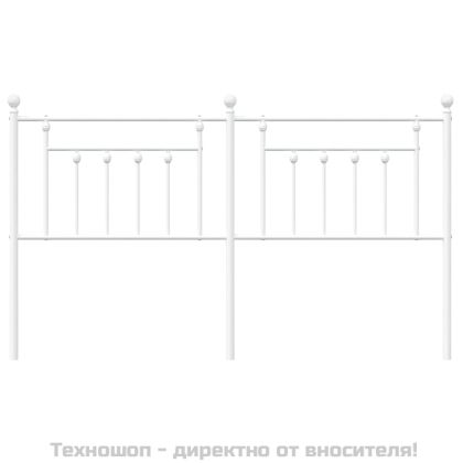 Метална табла за глава, бяла, 180 см