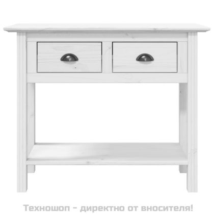 Конзолна маса BODO бяла 91x35x74 см бор масив