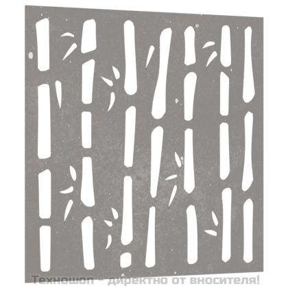 Градинска декорация 55x55 см кортенова стомана дизайн бамбук