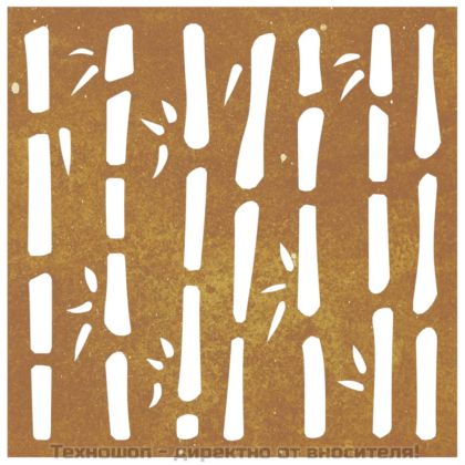 Градинска декорация 55x55 см кортенова стомана дизайн бамбук