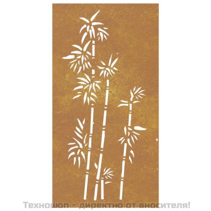 Градинска декорация 105x55 см кортенова стомана дизайн бамбук