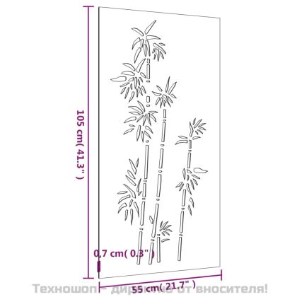 Градинска декорация 105x55 см кортенова стомана дизайн бамбук