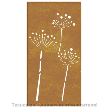 Градинска декорация 105x55 см кортенова стомана дизайн с цветя