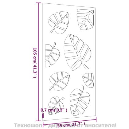 Градинска декорация 105x55 см кортенова стомана дизайн с листа